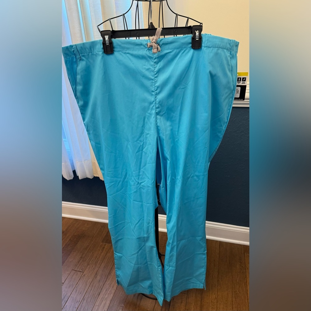 New Wonderwink Wonderwork Light Turquoise Women Flare Scrub Pants 4x 4XL 502